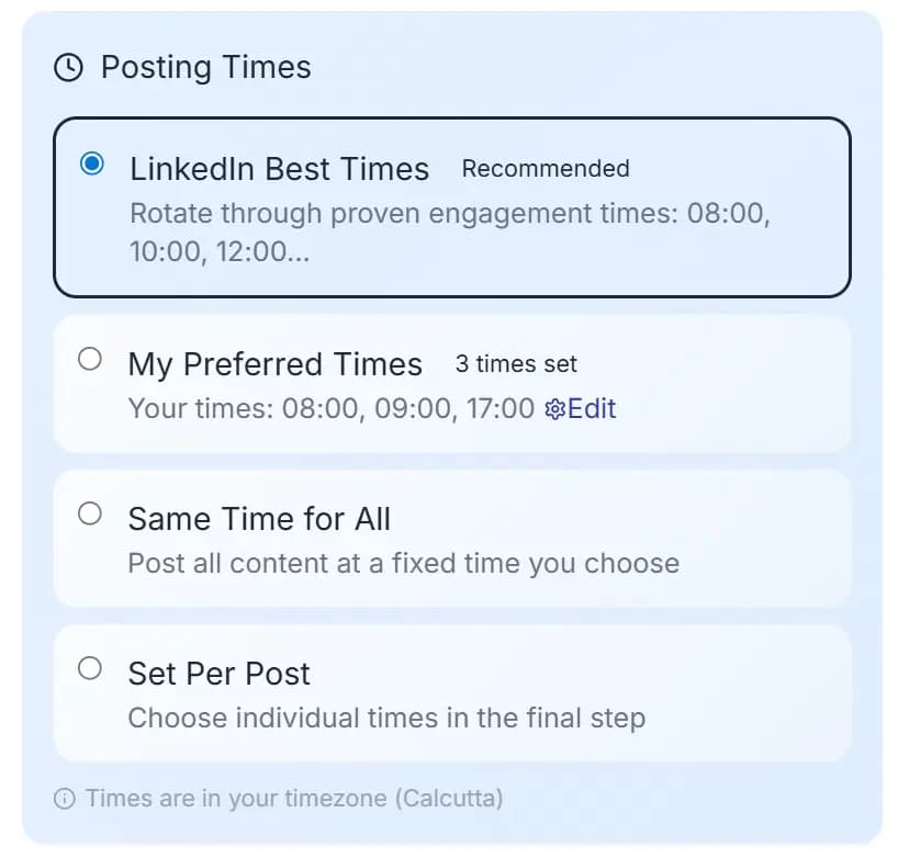 Smart Timing Settings