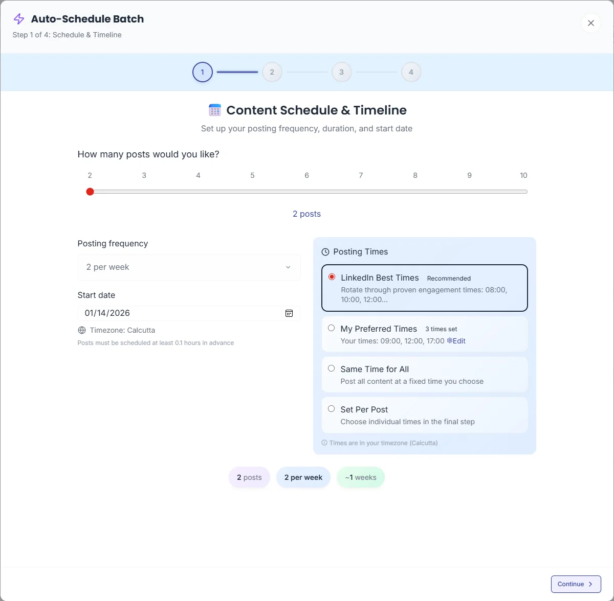 Triorama batch content generation interface