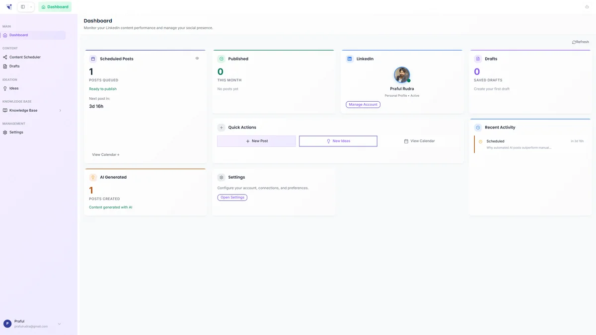 Triorama AI dashboard with new collapsible sidebar showing grouped navigation