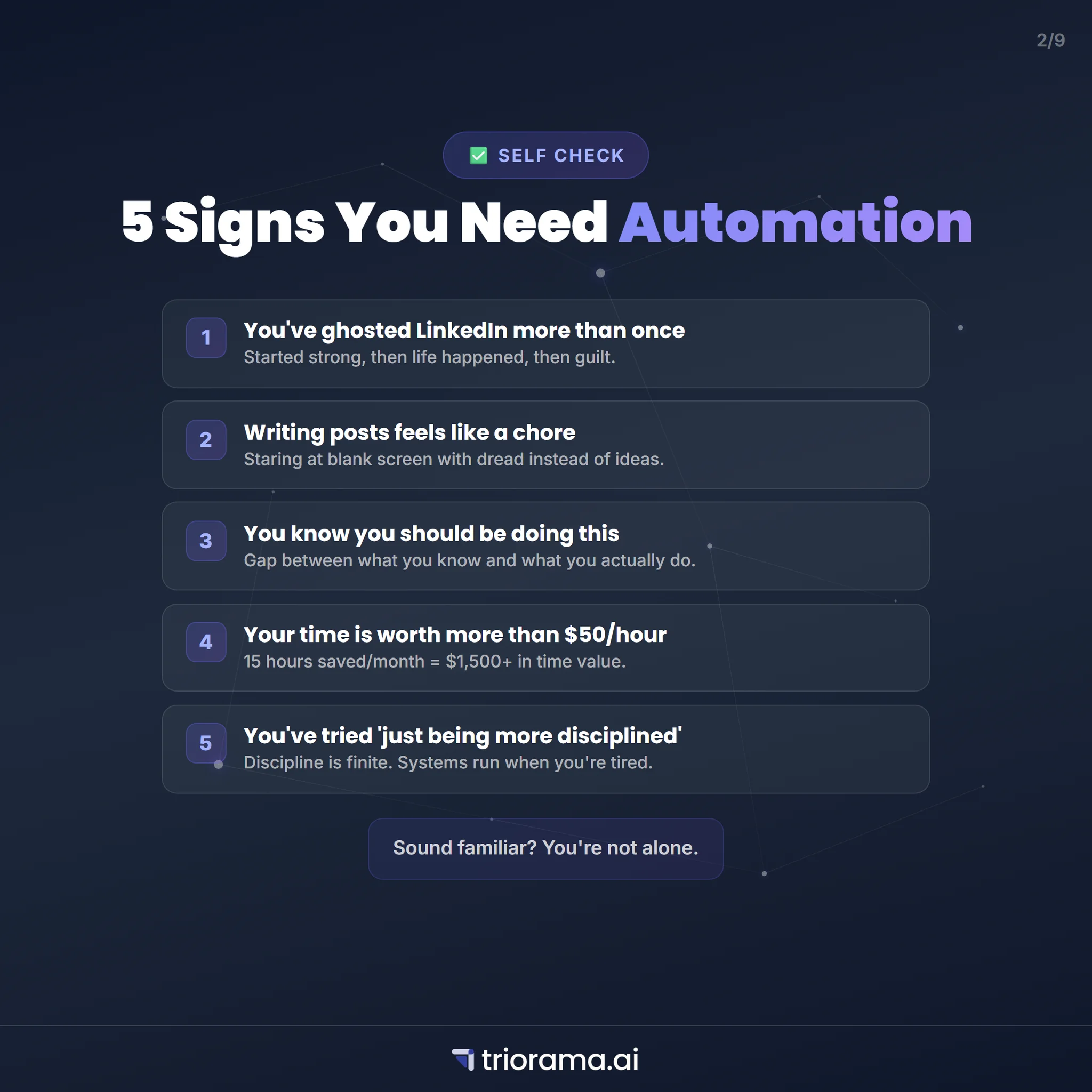 5 signs you need LinkedIn automation infographic