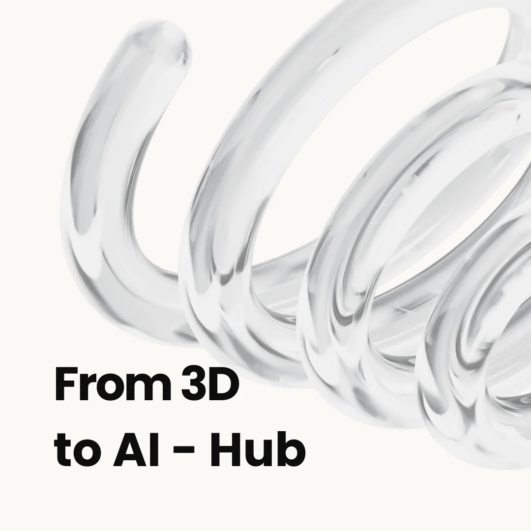 3D visualization transforming into AI assistant interface