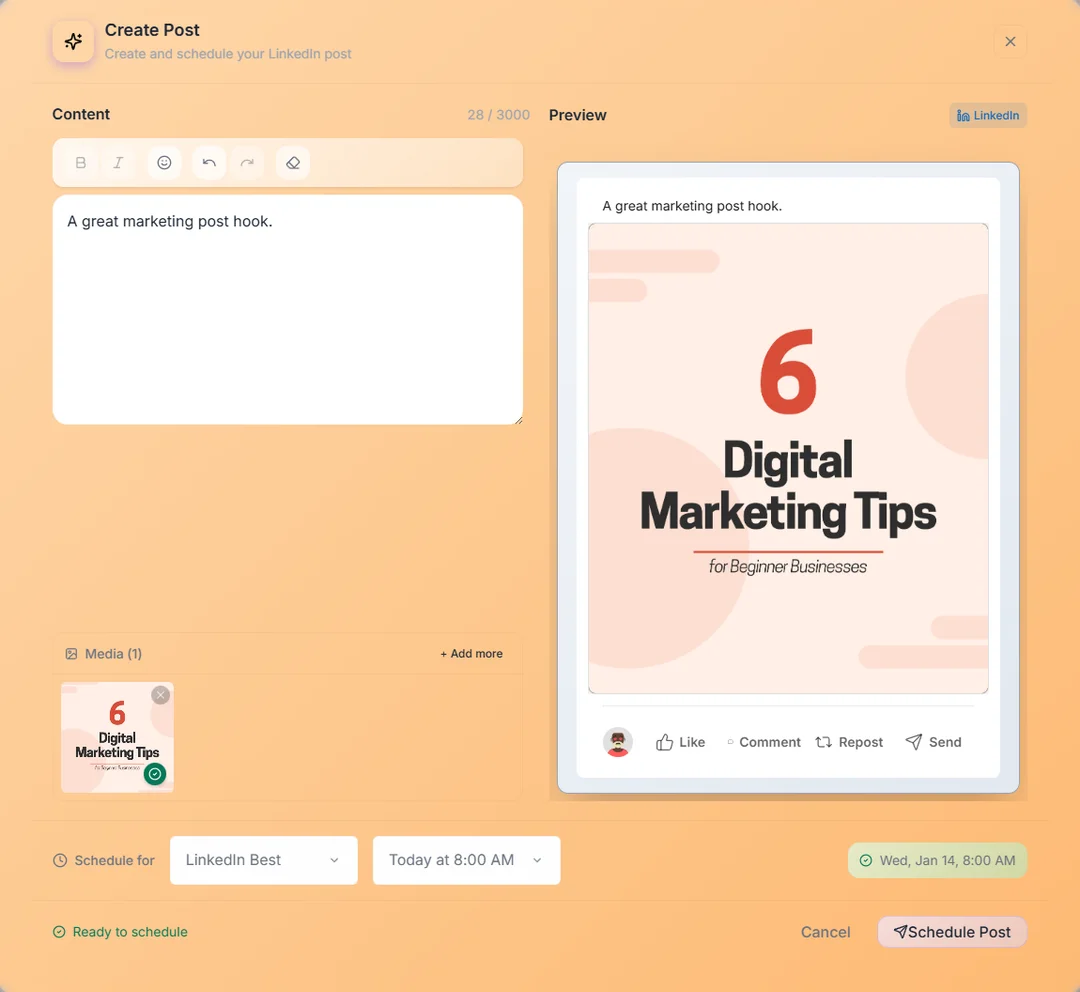 Triorama media upload interface