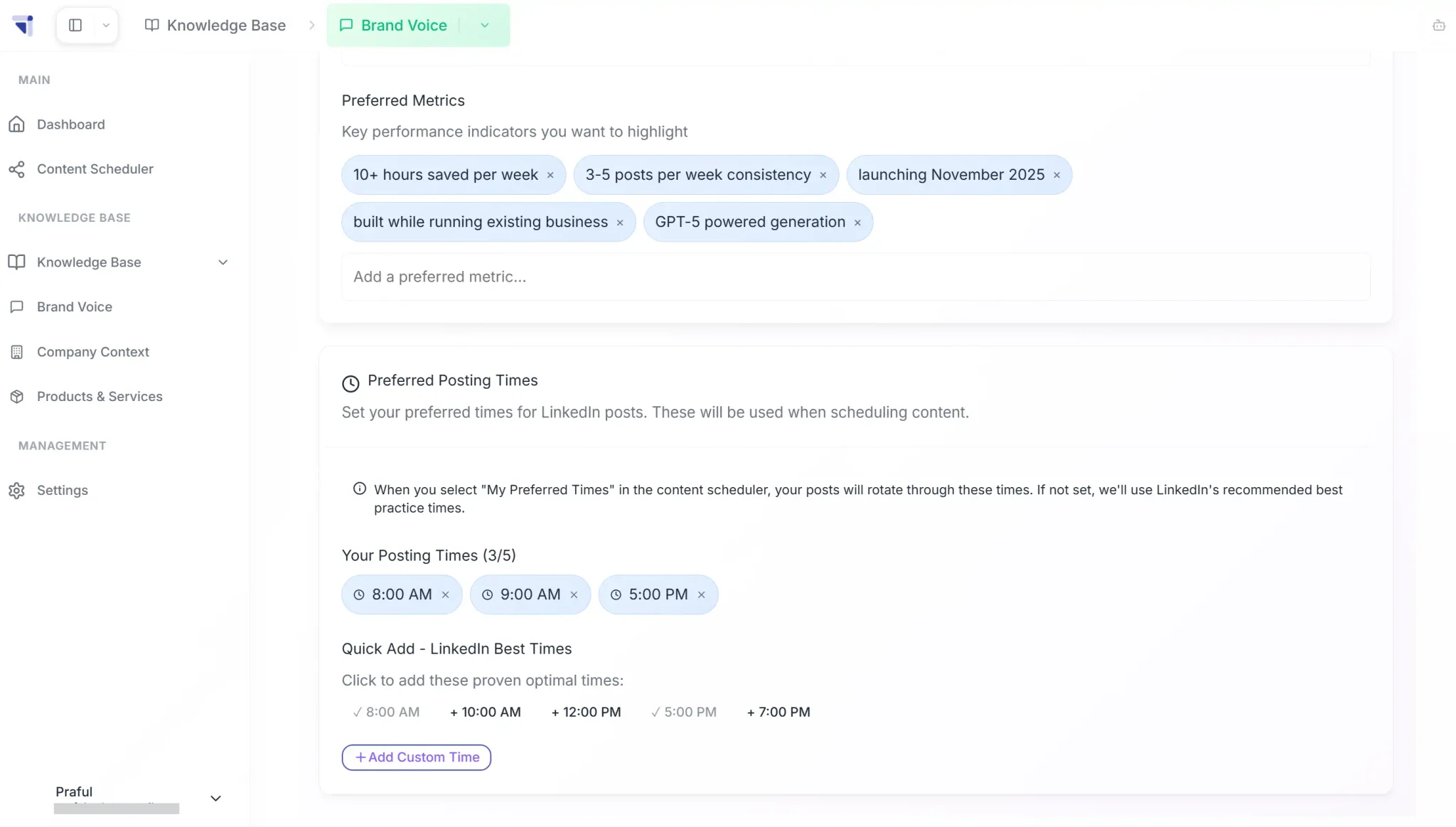 Knowledge Base Setup